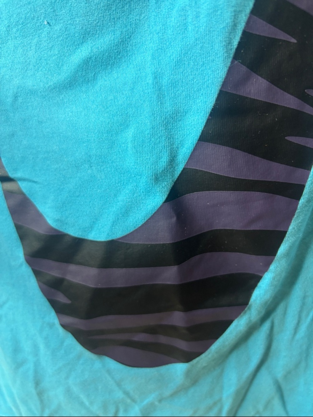 Nike Turquoise Muscle Tee with Navy Zebra Swoosh - Picture 9 of 9
